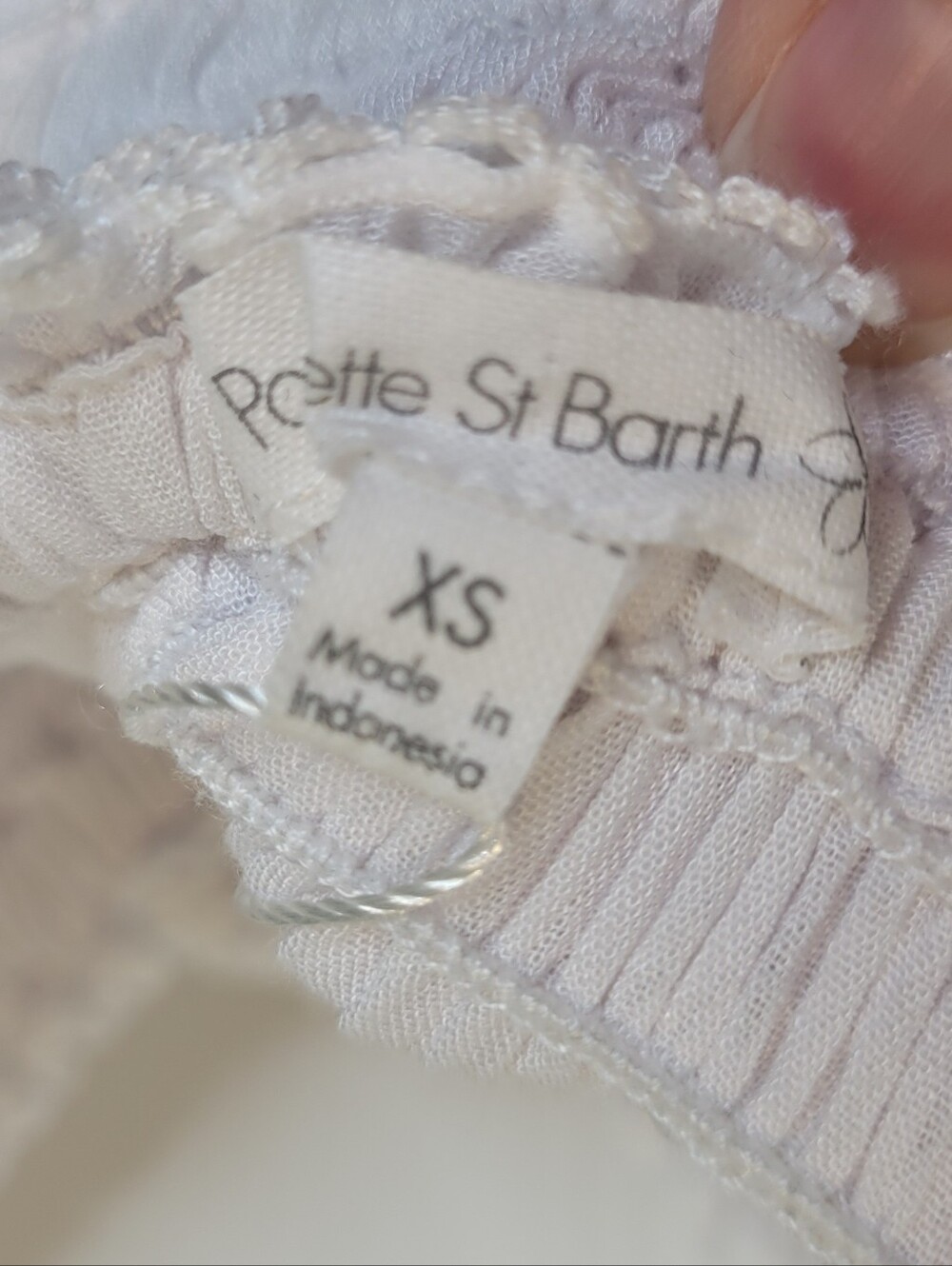 Poupette St Barth Soledad Smocked Midi Dress XS White - Picture 7 of 8
